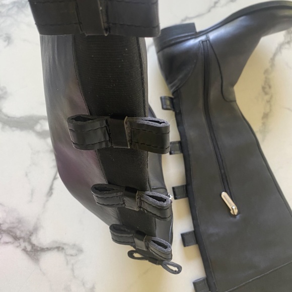 Ellen Tracy leather over the knee boot with bows size 6 - Picture 5 of 6